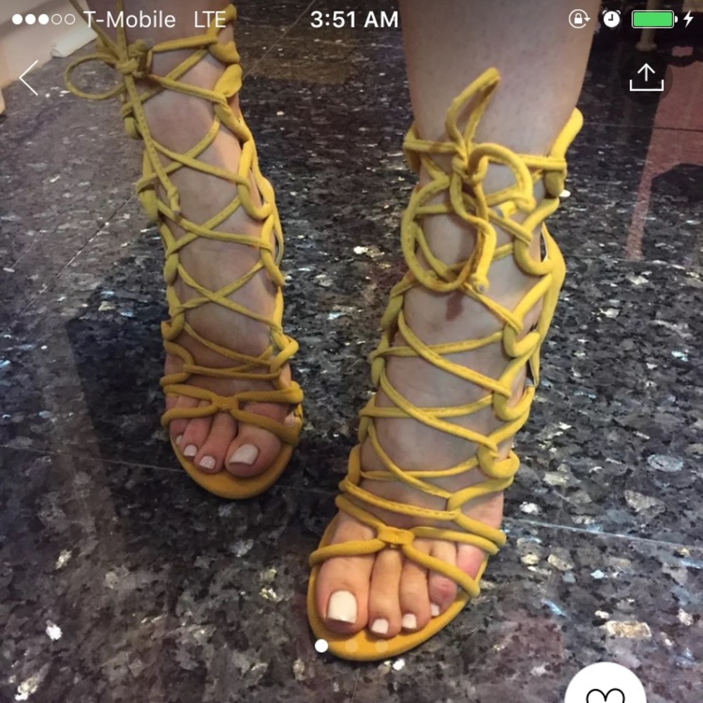 Mustard Strappy heels
